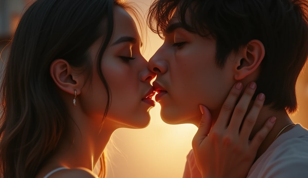 Jungkook kissing a girl