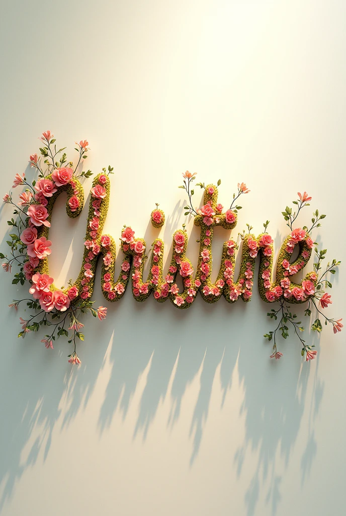 A word Christine written in a beautiful way with flowers 