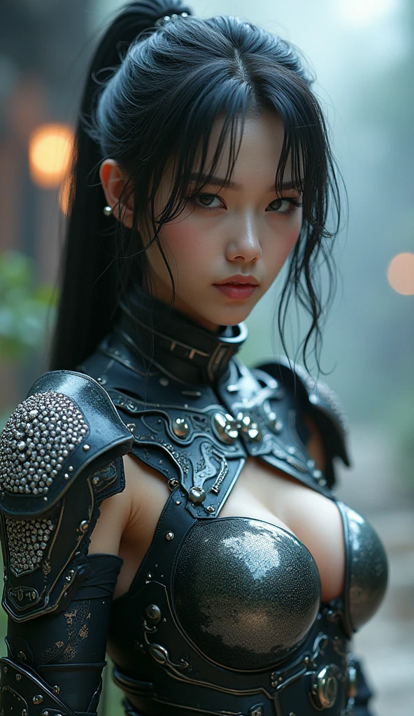 (masutepiece:1.3, Photorealsitic:1.4, 8K), top-quality, ​masterpiece, 超A high resolution, Perfect dynamic composition, Highly detailed skin and facial texture:1.3, A detailed eye, Detailed limbs, Underground Prison, 1girl in, Cute sexy 25 year old slim woman, Fair skin, tilt the neck, ((Naked:1.0)), ((Huge chest on the verge of bursting:1.0, Sharp Focus, gigantic cleavage:1.15)), ((The body is bound by huge chains:1.05)), (Pained look:0.9, Totally captivates you:0.9), (Wear an ultra-tight bodysuit with light brown off-the-shoulder leather:1.3), (Beautiful blue eyes, Eyes that feel beautiful eros:0.85), Sexy face:0.4, red blush:1.1, (A mouthfeel that feels beautiful eros:0.85), Professional camera work, Grow Light Effect, ((gros-plan)), ((Too erotic:0.9)), ((Endless chains invade a huge chest on the verge of bursting:1.5)), ((Countless monsters are staring at you:1.7)), View from the knee up