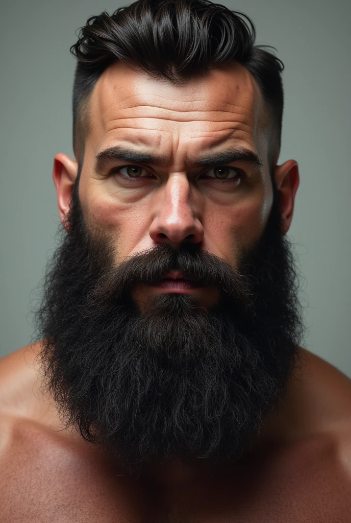 Curly beard long nose and gym boy
