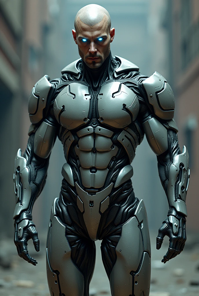 male, (muscular, full nude, only Glowing cyberpunk future helmet,)  realistic, shower room, take a shower