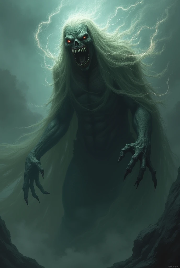 Scary blonde character