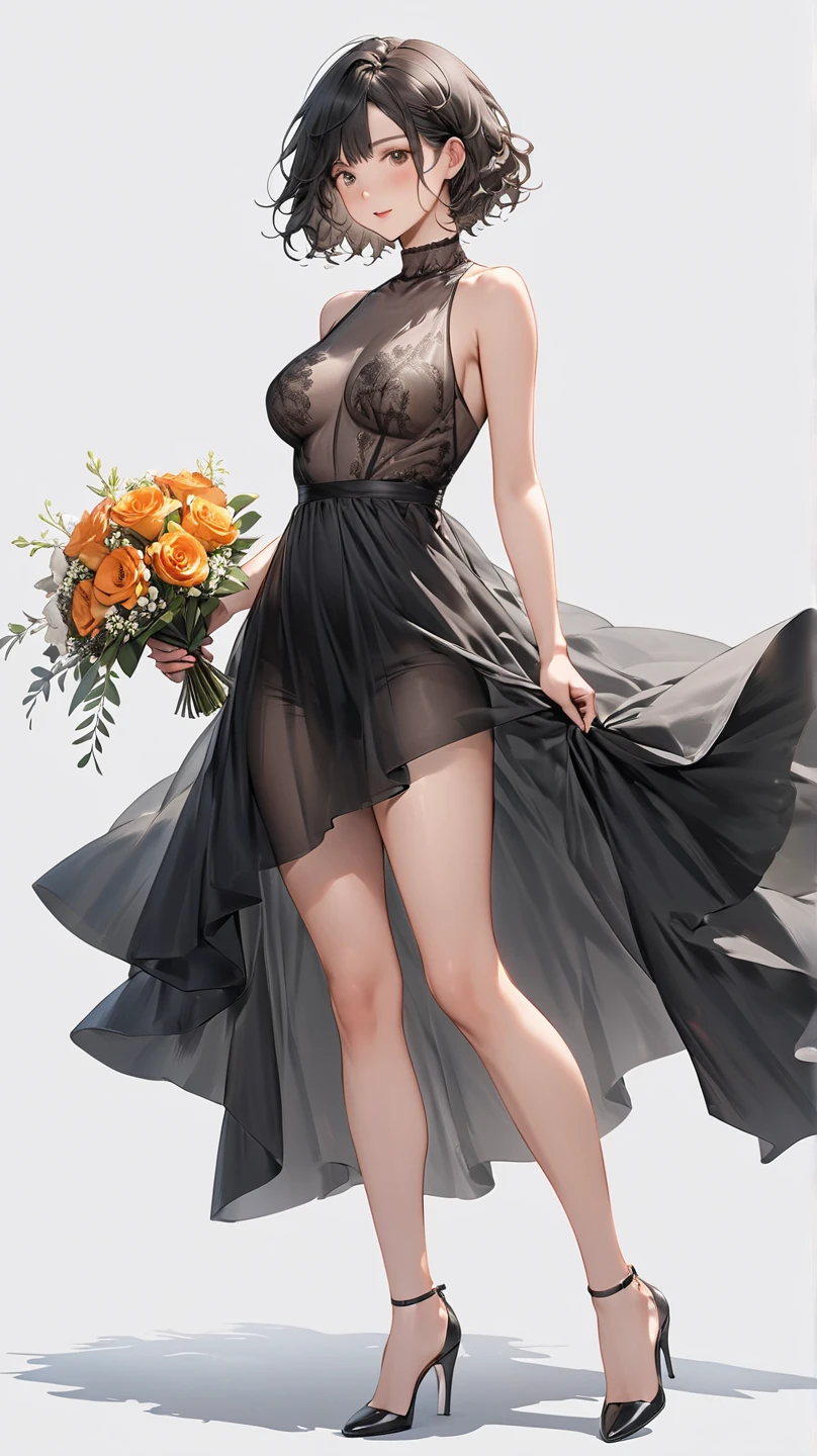 (((digital concept art))),see-through long dress,black lase bra,black lase panties,masterpiece