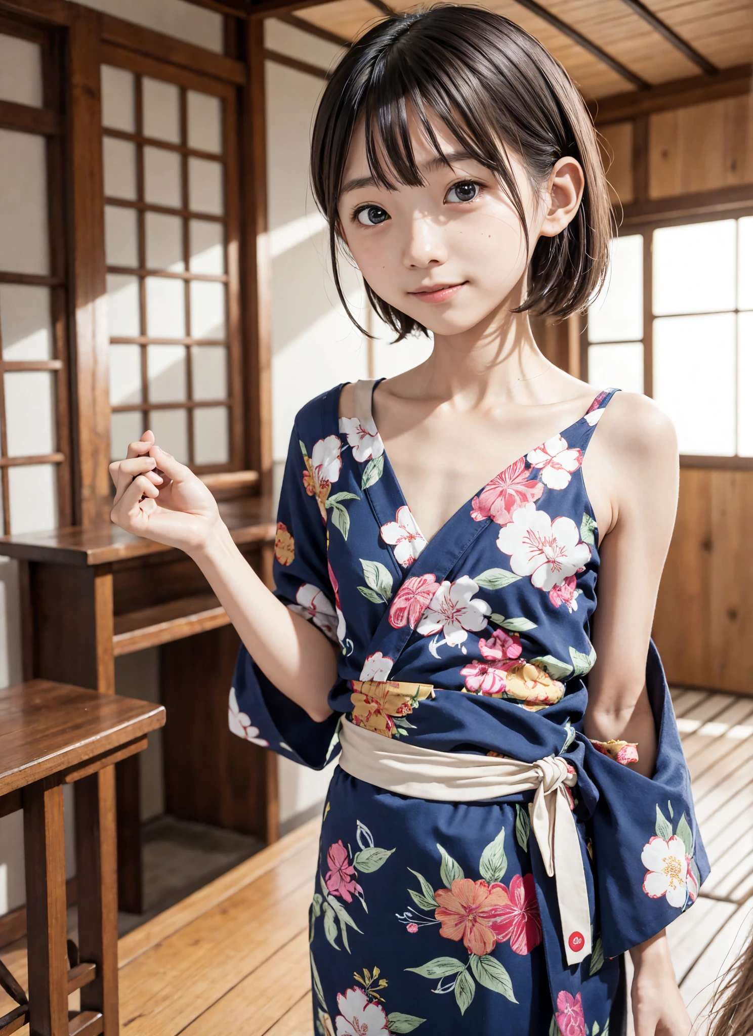  Japanese,Yukata,linky, little,underweight,Thin arms, cute girl,masterpiece, Details,4K,8k,16k