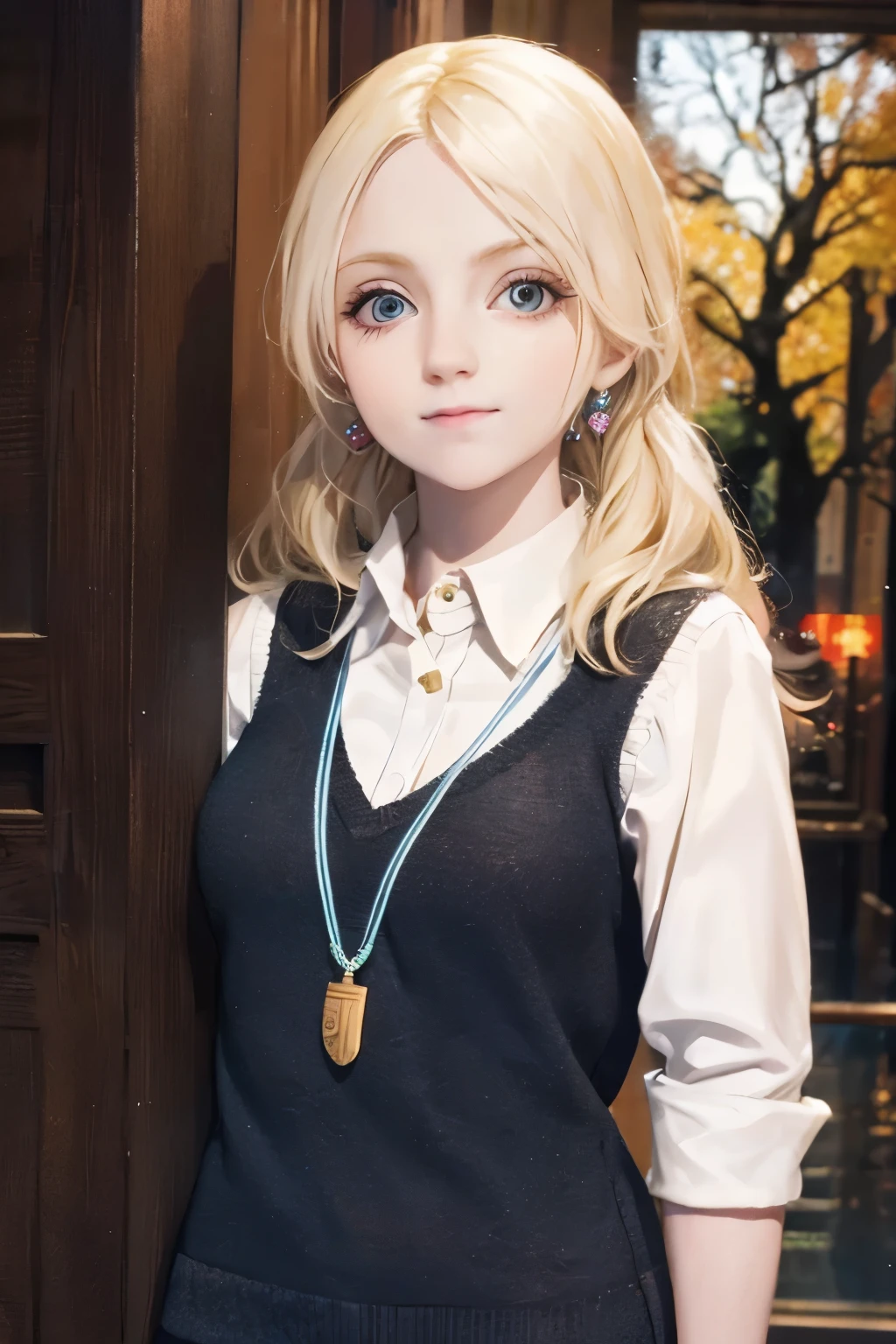Luna Lovegood, officer, Evanna Lynch , beautiful woman , (30 YEARS, cara madura:1.4), realistic