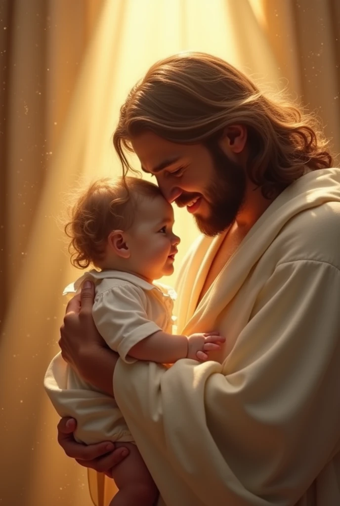 Jesus embracing a child