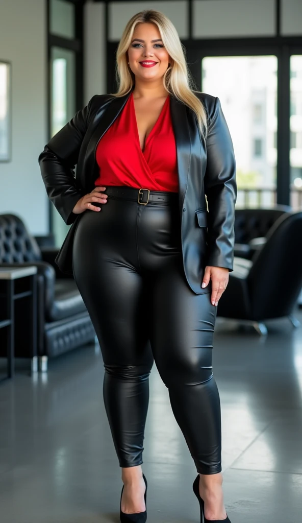 MASSIVE BUTTOCKS, MASSIVE BUTTOCKS, crimson plastic leggings, UHD, She's a dark skin melanin Queen with tiny paper-thin waist, city (street at night 🌙, side body, burgundy blouse says "Jermaine", best quality, swanky burgundy hair, no nudity -imagine -