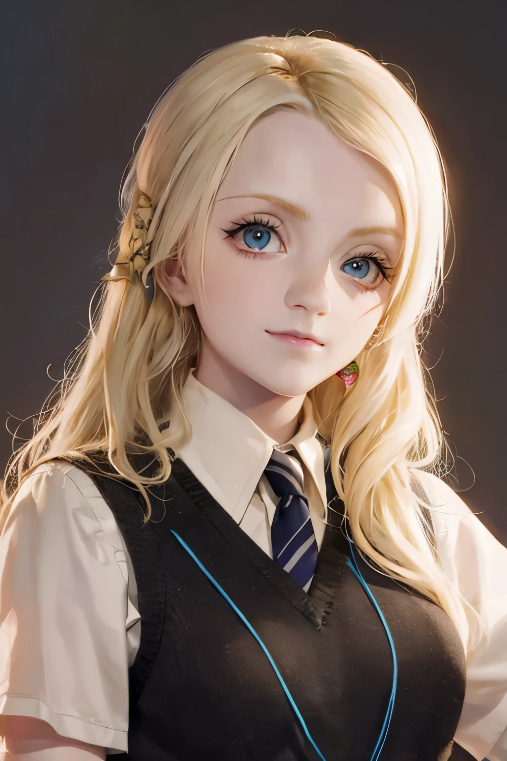 Luna Lovegood, officer, Evanna Lynch , beautiful woman , (30 YEARS, cara madura:1.4), realistic