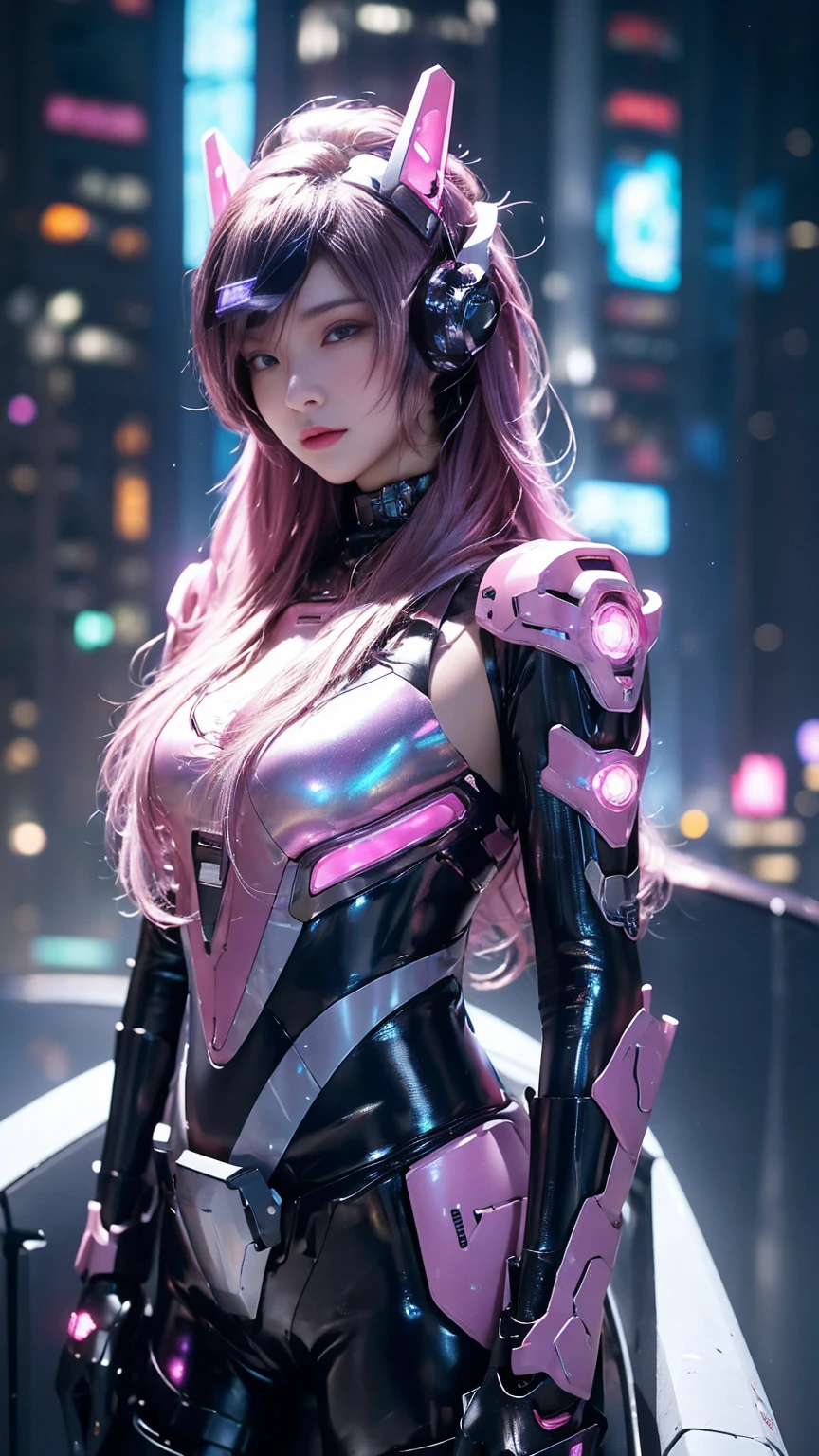 hot pink, (hulkbuster big armor), stormy day, new york city times forget , fantasy, cyberpunk, (weapon, gun girl, ultra bright pink: 1.1), 1girl, mechanical marvel, robotic presence, cybernetic guardian, frayed wear , intricate , Mechanic Suit (Steel [bright] Metal), Elegant, Clear Focus, Filmed by Greg Rutkowski, soft lighting, vibrant colors, masterpiece, ((street)), pretty girl, strong girl, muscular girl, long hair whites, dynamic pose,