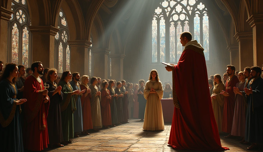 alliance between elf mage and human king in harmina in the feast hall of the human king's castle