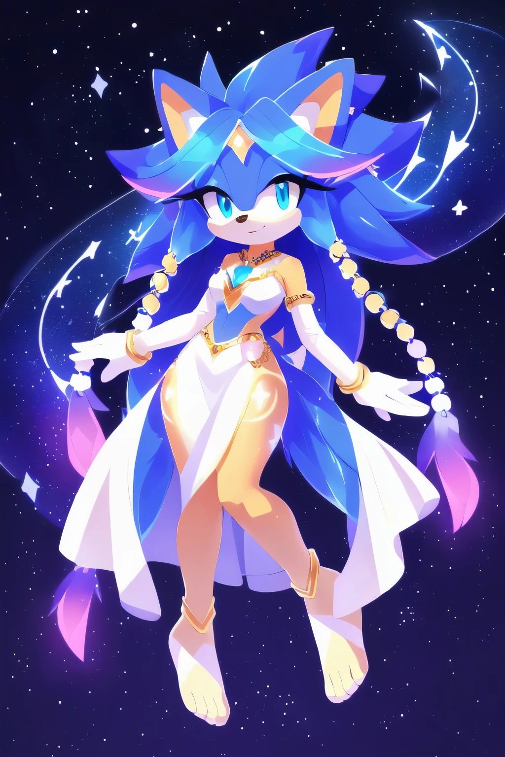 detailed,8k.4k,((Best quality, masterpiece, ultra high resolution)), ((full body)), by Skygracer, by pixelsketcher, (( zecora fusion with Elsa)), (Elsa dress cosplay), hoop earrings, bracelet, blue eyes, grey skin, furry female, neck ring, armlet, facial mark, zebra, two-tone hair, grey fur, armlet, animal ears, facial mark, (((solo:1.8))), seductive smile, long hair, bangs, dress, animal ears, cleavage, bare shoulders, huge breasts, perky nipples under clothes, nipple rings under clothes, big hips, narrow waist, curvy figure, athletic, standing, tail, looking at you, perfect bright eyes with heart pupils, makeup, blue dress, strapless dress, side slit, cocktail dress, eyeshadow, hands on hips, masterpiece, best quality, perfect legs, transparent stockings, garters, blue ballet slippers high heels , studio lighting, (((transparent dress))), ((thong panties)), transparent clothes