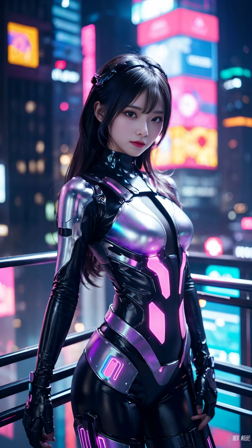 最high quality, masterpiece, 32k、Super detailed、realistic、1 girl, japanese woman、cute face, (photo actual:1.3), edge lighting, (high detail skin:1.2), 8K超High resolution, Single-lens reflex camera, high quality, High resolution, 4k, 8K, Optimal ratio of 4 fingers to 1 thumb, (actual:1.3), cute 1 girl, realistic、Super realistic、32k、Super detailed、masterpiece, 最high quality, beautiful girl, beauty、small breasts, Mecha, beautiful lighting, (neon light:1.2), (night:1.5), cyberpunk costume、sitting,Cyber Neon、future city、Skyscraper、都会のnight、Shanghai