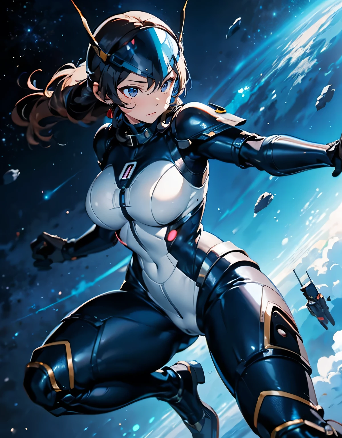 score_9, score_8_up,score_7_up, girl, nude,superhero landing,(She has many weapons attached to her back and arms,radial),(guns,blades,mecha-arms),view from front,battle field,BREAK (14yo,detailed face,black hair, huge and heavy breasts, huge and heavy ass cheeks),dynamic angle,(curvecious body),full body shot, ultra detailed, 8k, HDR