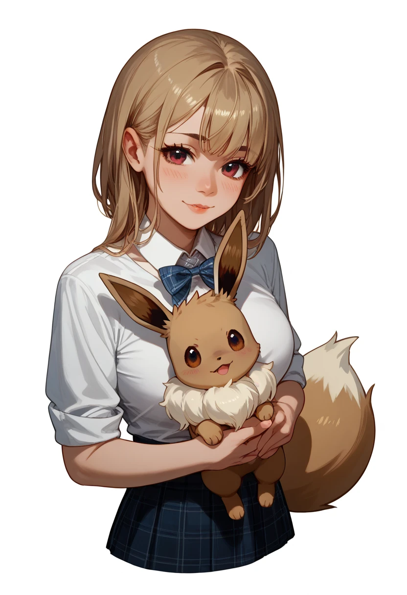 Holding Eevee in the form of a bunny