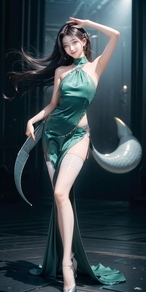 64k， Textured Skin， waist anatomically correct,  very detailed,  Ultra Fine,  Ultra Realistic High Details ， ultra high definition，Ultra high quality，masterpiece，abstract，Hyperrealistic， young, adorable, beautiful, and cute ， High Definition Model,  long hair,  black hair,  Ponytail，とても long hair,  hair fluttering in the wind, Japanese hairstyle, chest,  accessories,   Hollow Eyes ,  dark eyes，(( girl))，Young woman， full body photo， Full Body Angle ， full body Ezbian ， surreal ，Very detailed:1.3， super detailed , Reality,   surrealism ,  1 girl, solo， super real:2.5， smiles, 素敵なsmile, 可愛いsmile，愛らしいsmile，素敵なsmile，smile,  seductive smile , Textured Skin，A  that remains young ，(( height 146 cm， upper arm 21 .9 cm，Bust 78.8cm，Waist 56.9 cm， hip 78 .8cm， thigh 43 .8cm， calf 29 .2cm，Ankle 17 .3cm))， straight long hair ， black hair， cute face， with glossy skin，Glossy face， With hood Body ， beautiful body ，concentrated，naked from below，field，Long dress for party dresses :( satin fabric that fits to the knee 、 mermaid line dress with a silhouette that extends like a mermaid's tail fin :1.2):1.4)， 10k white gold tanzanite earrings in both ears ，Flower Earrings，Bangle watch on left wrist ，( seamless ultra-thin all-through pantyhose )，(ultra-thin pantyhose，Ultra thin stockings )，( Elegant European Castle in the Background )，( large beautiful emerald natural stone jewel around the neck Drop necklace pendant women's silver chain is attached to the neck)，(Grab the hem at both ends of the skirt and raise it)，(flower々の彩りのflower畑に囲まれて)， long straight hair，Japanese hairstyle， ultra-thin seamless pantyhose sexy all through beautiful leg tights stockings transparent panty stockings women's ))， single eyelid， long legs ，スリムでThin legs，Thin legs，Beautiful hands and feet， Thin Thighs， nice thighs ，Wear stockings and boots，Water Lake，Bare shoulders， low angle，((Face your body forward))，((Sitting position))，bangs， Beautiful Legs，(( Japanese woman who remains beautiful until now ))， Slim Waist ， 1 girl， black eyes，Nice ass，Nipples