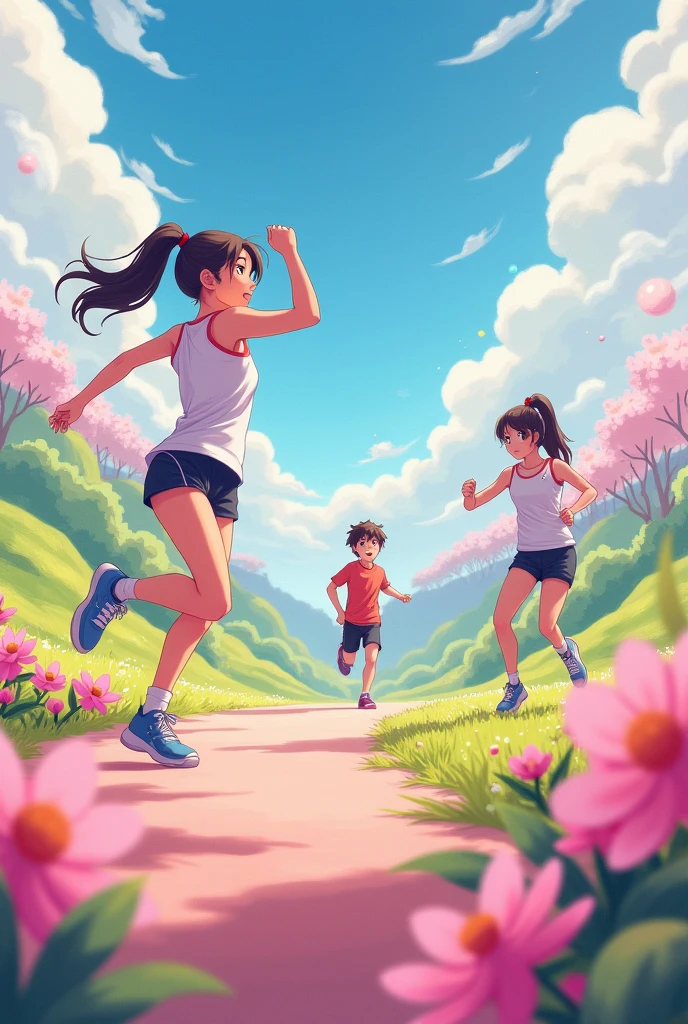  Anime style athletics pastel colors