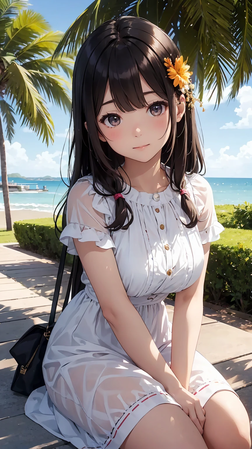 highest quality、High resolution、Detailed Background、(Beautiful face in every detail:1.4)、Anatomically correct、(Detailed facial expressions)、(Detailed eyes:1.2)、Teenage beauty、(Highly detailed face:1.4)、Huge breasts、Cute hair colour、Twin tails、well-groomed eyebrows、I can picture a girl walking along the beach at sunset.。
She is wearing a summer dress but is looking up at the sky with a cool look on her face.。
The sandy beach lit by the setting sun shines golden, and the summer sunshine gradually々It seems to be weakening。

The image of the girl sitting on a beach chair and reading a book is also impressive.。
Her expression seems to be immersed in summer memories and feeling the pleasant sea breeze.。
You can see the sadness of summer vacation coming to an end and the anticipation of autumn.。

The sight of a girl taking a nap in the shade of a tree by the sea also brings to mind the end of summer.。
The way they sleep leisurely shows that they are tired from the summer.、It gives a glimpse into the upcoming autumn.。

I can picture a girl walking alone along a seaside road.。
In the twilight、She looks a little sad as she reminisces about her summer memories.。
But at the same time, her expression shows her anticipation for autumn, which is impressive.。