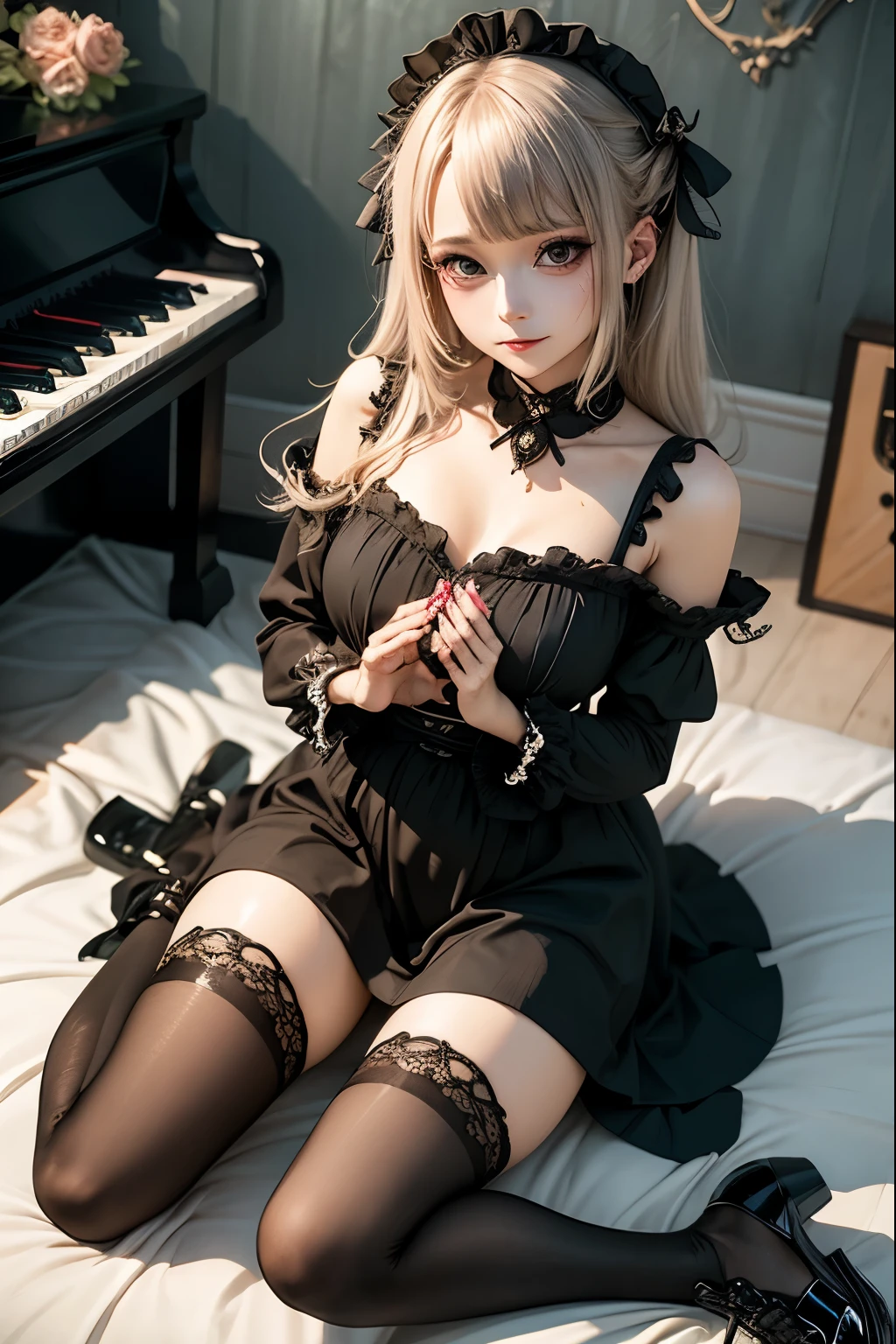 masutepiece、An ultra-high picture quality、Super distinct、8K、perfect anatomia、Very high saturation、(Realistic:1.1)、One Princess、child,、 Yellow hair, (10 years oltiful, Princess、Innocent, Blue eyes, Bangs、a blond、straight haired、tiarra、rococo dress,Inside the palace、Sitting in a plush armchair、(ミニskirt by the:1.3)、(Lace pantie:1.3)、、Physical education sitting、(Thin leg)、(You can see the delta area:1.3)Lace pantie、ultra definition panties、Cotton panties、(Innocence:1.4)、Thighs open,white panties、,skinny body、thin-waist、thin pelvis、skinny thigh、Realistic thighs、real looking skin、(Does not expose the skin:1.6)