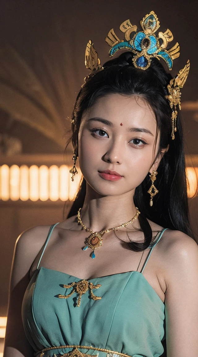 masterpiece, best quality, 1 girl, alone, ((aldult)),(huge breasts), long hair,micro thong,happy, looking at the audience, Dunhuang Mogao Grottoes, (background),(precise、perfect face shape:1.3),ultra high definition,Ray tracing,,reflected light, Correct structure,Award-winning,high detail,Lighten shadow contrast,facial lighting ,Cinema lighting,masterpiece,Super details,high quality,high detail, best quality,16k,high contrast,