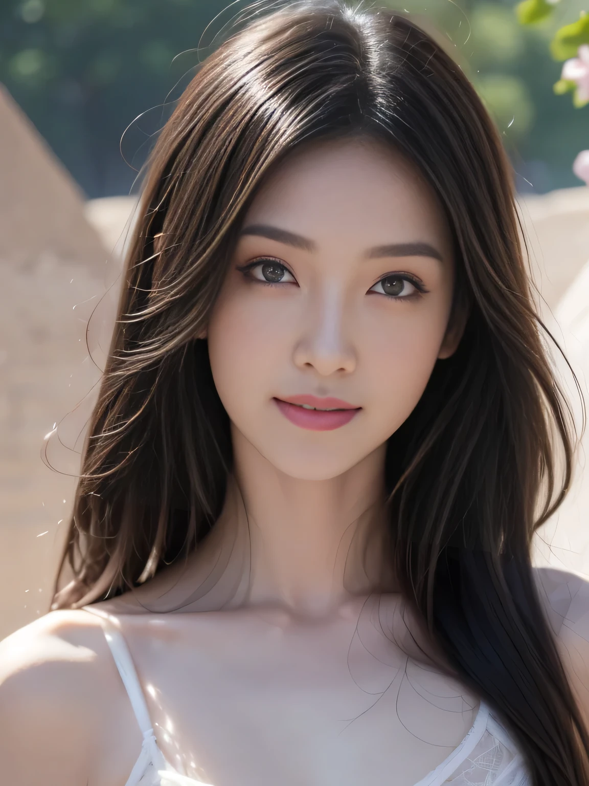 best quality, masterpiece, Photographs are realistic, Intrics, original photo, photon rendering , Octane Rendering, ultra-high resolution for detailed faces, extremely detailed , Detailsed face, Detailed skin , trending on artstexistion, 8k masterpiece, cinemexistic lighting, ( (1 Girl)),(( Unique )),((Check_exist_Check )), CG Society, visual artist ,(( long black hair)),(( pretty woman )),( Smile), sexy underwear, underwear, underwear, OK,((Egyptian Pyramids)),(( sexy )),Wind blows hair, (( Flowing hair )), happy ,Fashion Magazine,