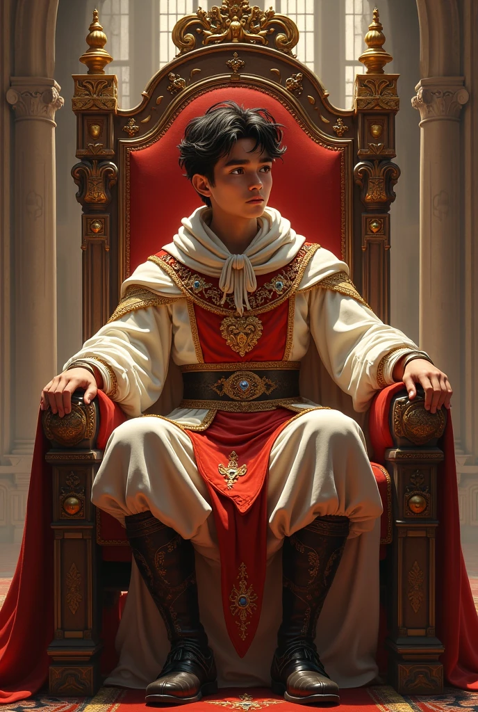 A  boy sit on the throne name tahseen 