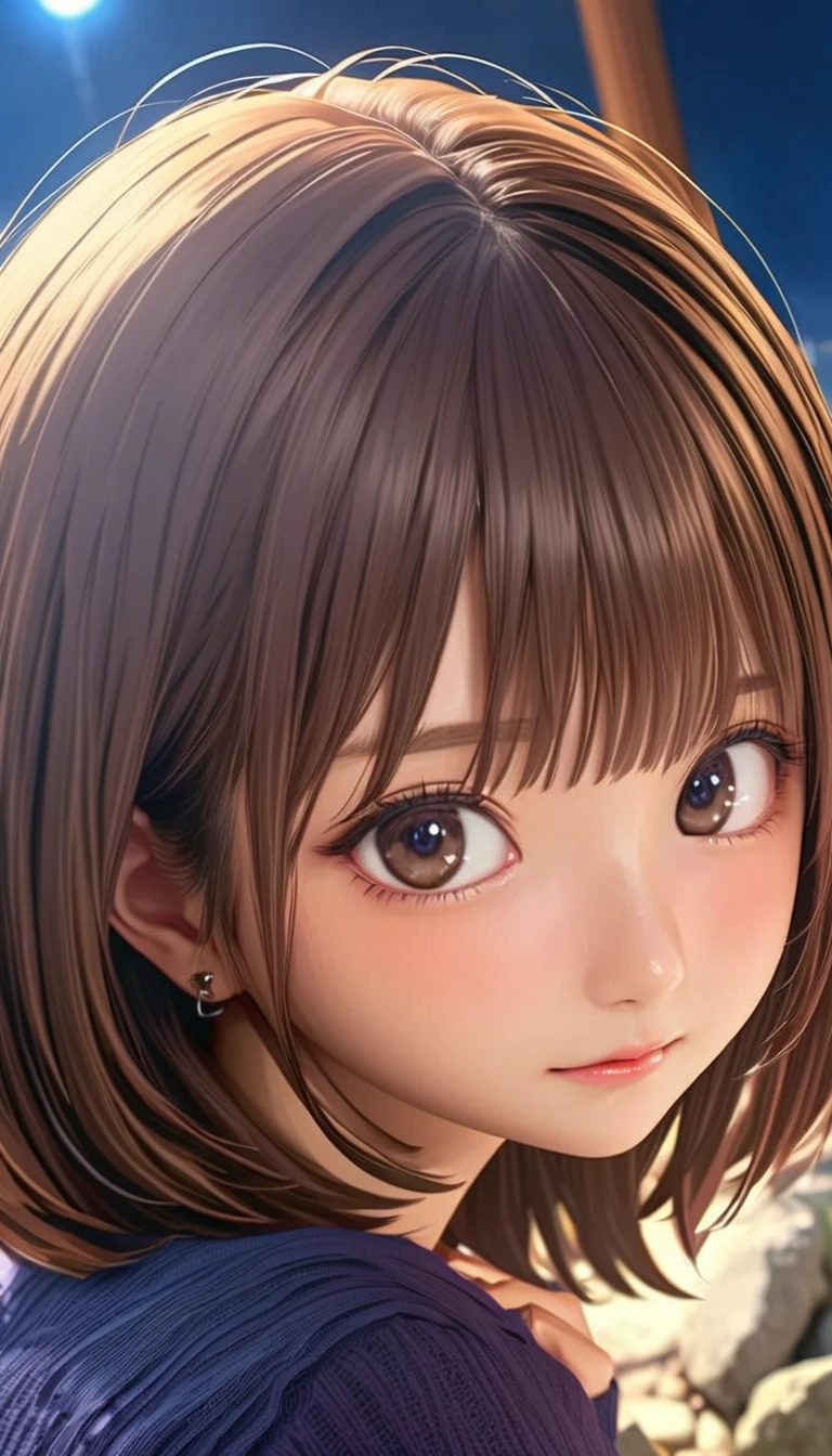 one beautiful girl 、( without makeup)、Knees explained (reality: 1.4), Japanese Beauty 、 camisole dress at the office at night 、 That chair is so pretty 、 spread legs sideways 、 see panties 、thin、( upper body)、( surreal )、( high definition)、(8k)、( very detailed)、( beautiful eyes )、( very detailed)、 big eyes、 ( )、 detailed face 、( embarrassed expression:1.3), (:0.9)、 ocean view balcony 、 professional lighting 、 staring at the camera 、 short hair 、 brown hair、 Nogizaka idol 、actress、20 years old、 small breasts、 wet skin、、 I'm sitting in a chair with a realistic skin texture 、Natural Shadows、 ( clevis on a stone :1.5),