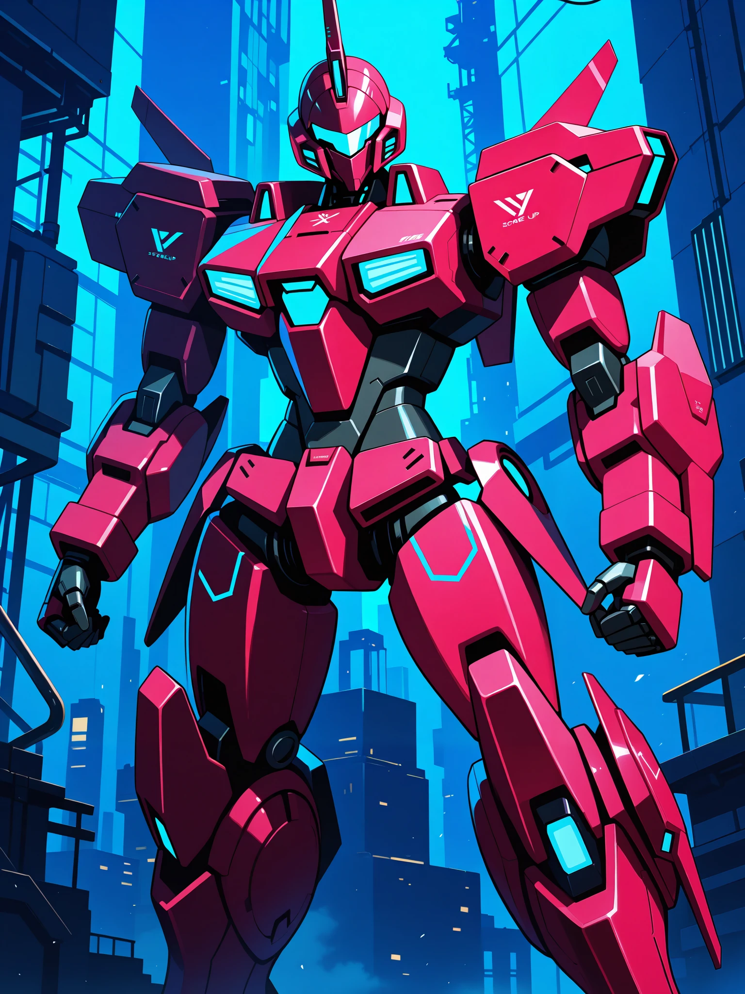 Cyber-punk style, bright neon mecha, bioluminescent, intricate details, ultra-high quality
