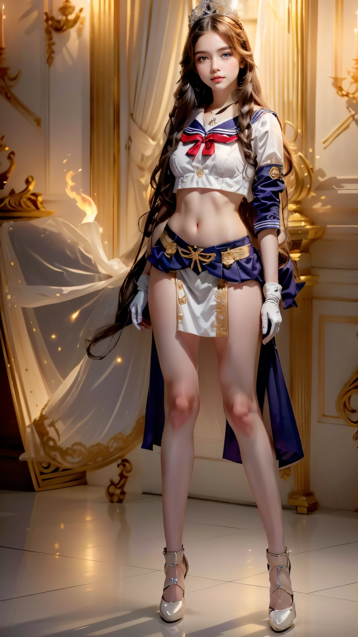 ((Masterpiece)), pink sailor moon costume, beautiful wings, beautiful and tender face, beautiful eyes, beautiful hair, beautiful stuffed animals, fantasy background