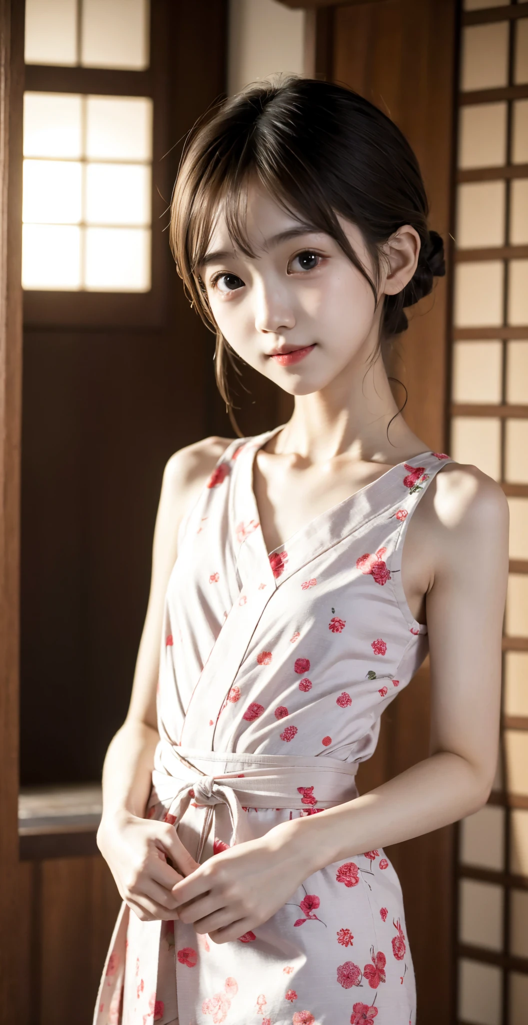  Japanese,Yukata,linky, little,underweight,Thin arms, cute girl,masterpiece, Details,4K,8k,16k