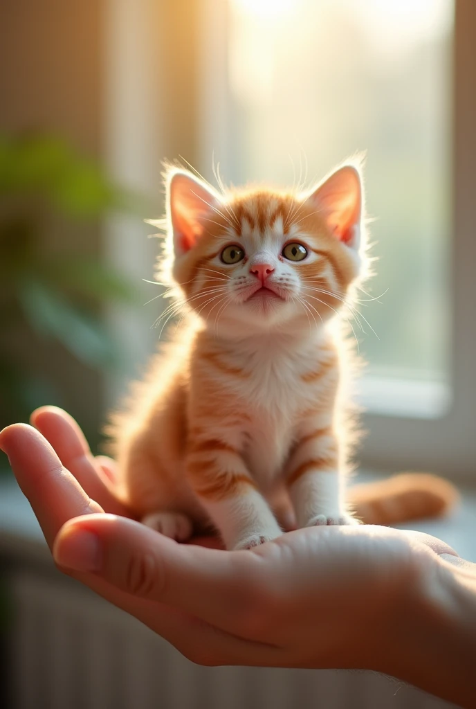 kitten Being spoiled Realistic Healing in the forest