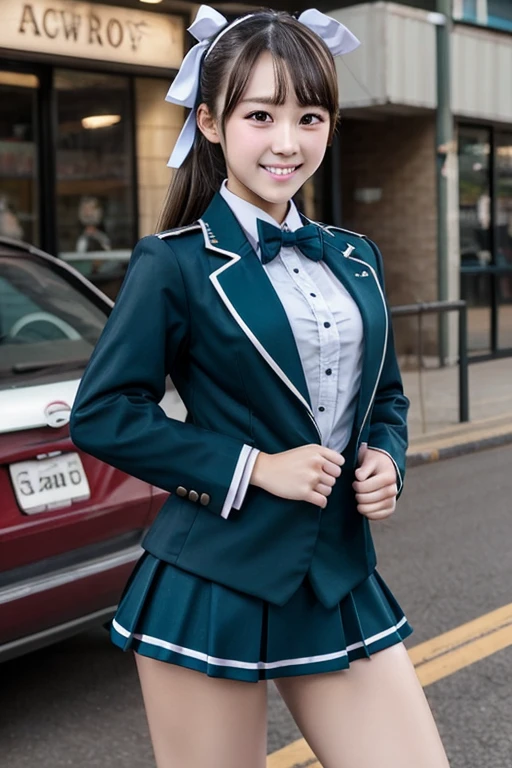 Slender high school girl （blazer uniform style cheerleader costume）