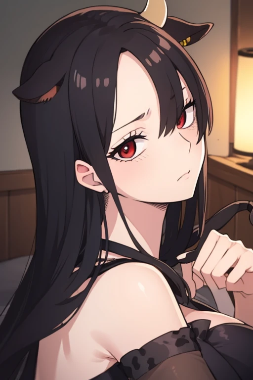 Shinomiya Kaguya, Shinomiyakaguya, Red eyes, small breasts, list brook, black fur, Red eyes, naked, saliva, drooling, sweat, suggestive pose, collar for cats, hand near mouth