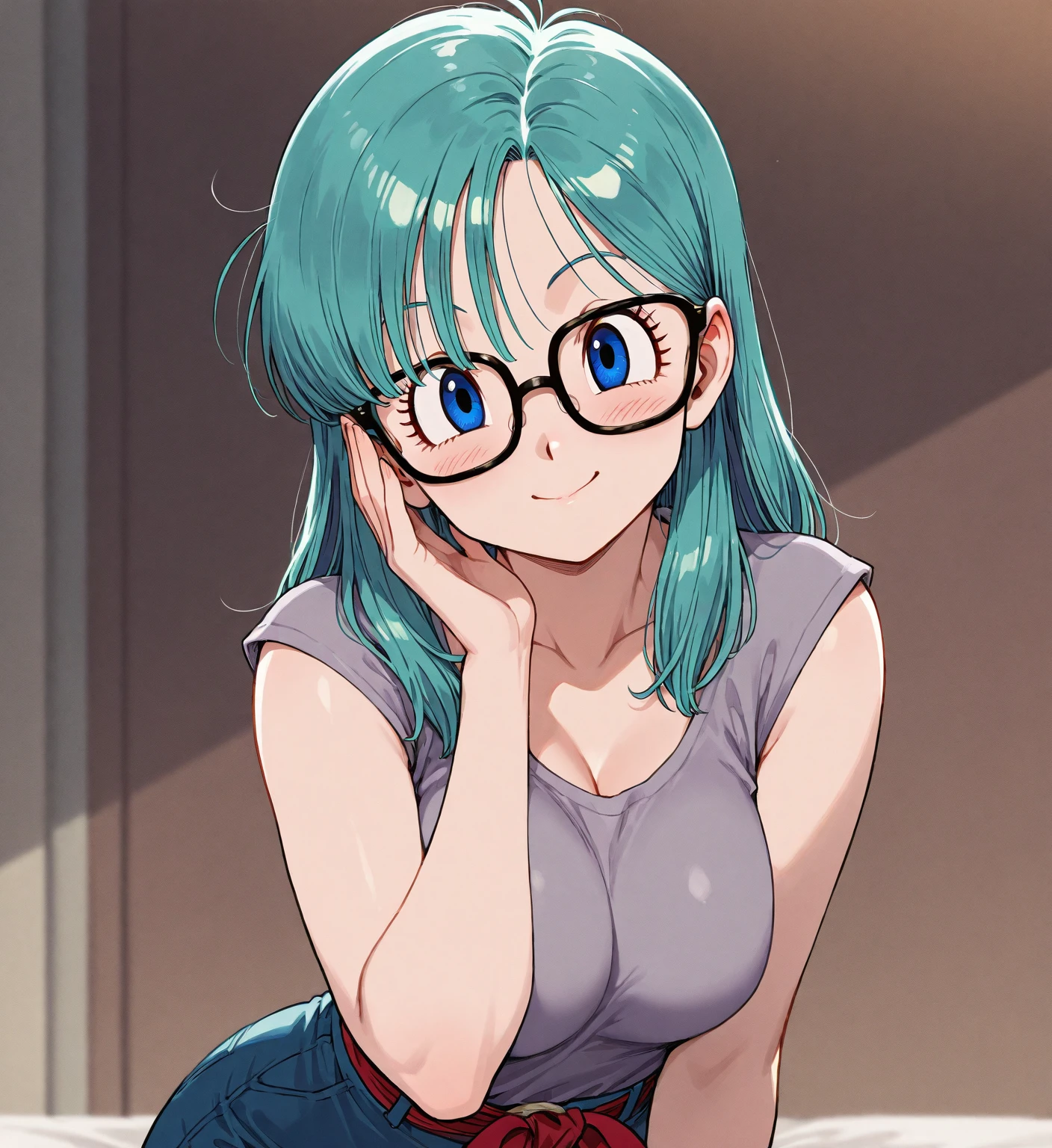 Image of Bulma from Dbz with glasses