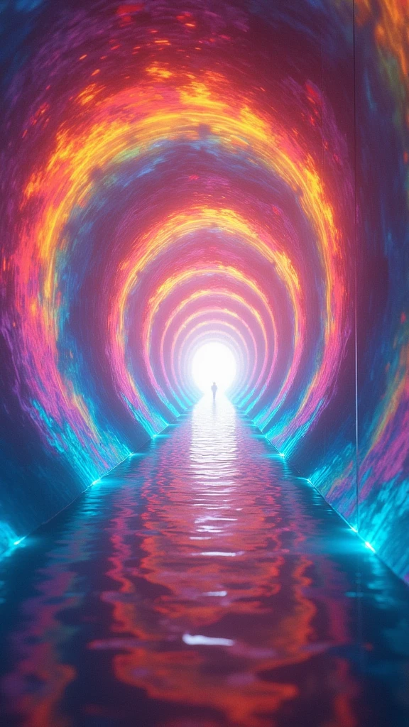 Endless corridor of rainbow vortex, a time portal, no end corridor, ethereal, surreal, otherworldly, hyperdetail, award winning, Best Quality, Masterpiece, Halo, Depth Of Field, surreal