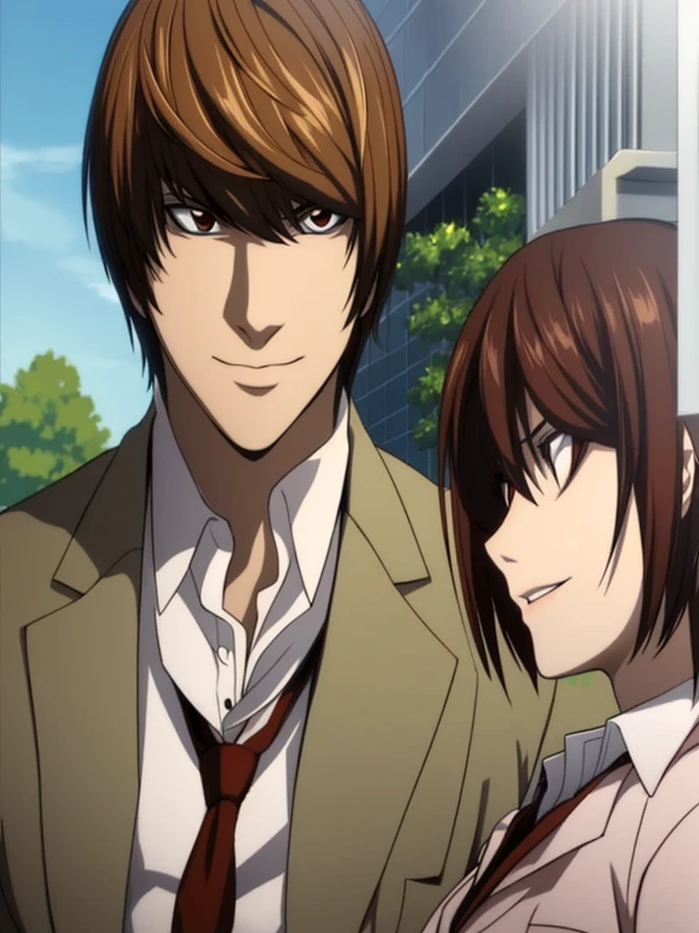  Light Yagami , mysterious smile, quality, mysterious, Cabelo Castaño , student