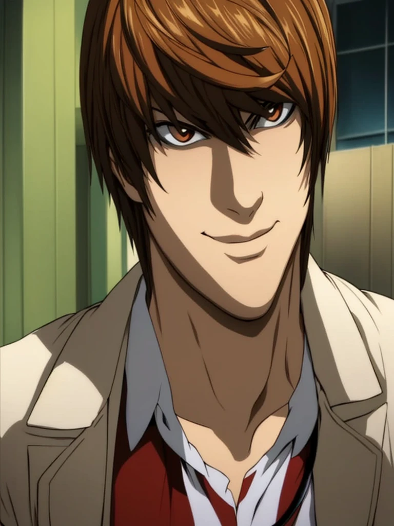  Light Yagami , mysterious smile, quality, mysterious, Cabelo Castaño , student