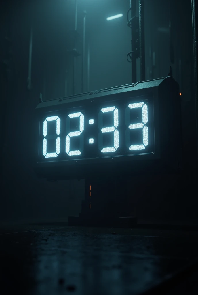 The screen lights up , revealing a digital clock counting 00:59 regressively