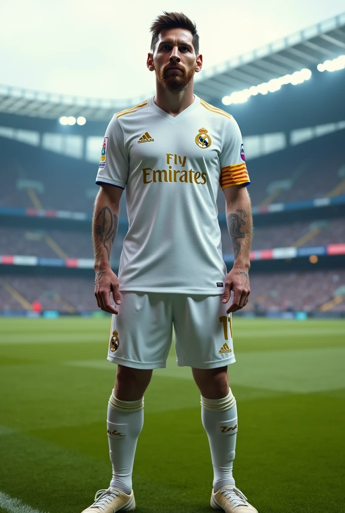 Lionel Messi in the Real Madrid shirt