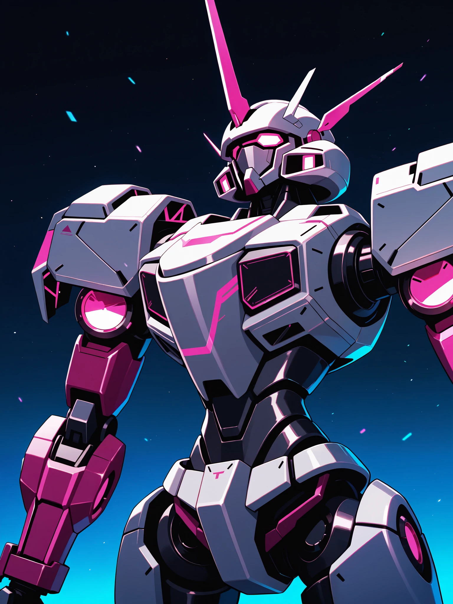 Cyber-punk style, bright neon mecha, bioluminescent, intricate details, ultra-high quality