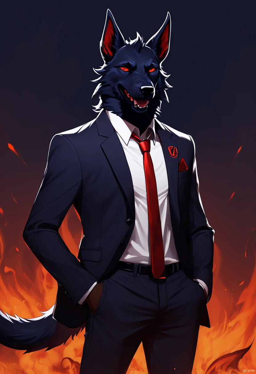 Score_9, score_8_up, score_7_up, loona from hell, uva boss, Anthro furry hellhound