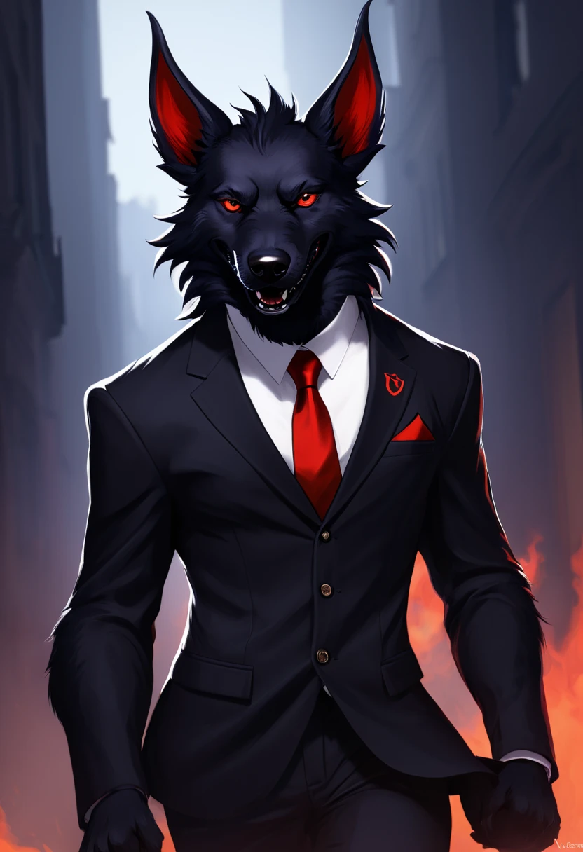 Score_9, score_8_up, score_7_up, loona from hell, uva boss, Anthro furry hellhound