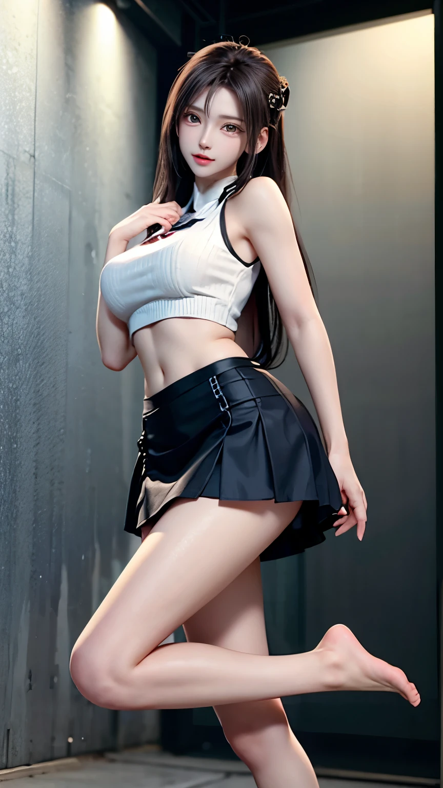 nsfw, (shirt lift:1.5), (((showing nipples:1.3))), (sitting with knees up), ((spread pussy:1.4)), (top quality, masterpiece), (((FF7,Tifa_lockhart))), rocket tits, (((suspender, tank tops, A dark-haired, length hair, elbowgloves))), ((Beautiful detailed red eyes)), (Beautiful highlights of red eyes)), Facial light, navel, High exposure, (((tight mini-skirt))), Exposure of the abdomen. ribs, abs, nsfw, ((showing nipples)), ((spread pussy:1.4)), (solo), (bar counter), (back bar), (Bottles of liquor all over the wall:1.5), wall shelf, Ultra-detailed face, (((FF7,Tifa_lockhart))), (black brown hair, big breast:2.0),nsfw, ((showing nipples)), about 18 years old,kawaii, (seductive smile:1.3), nsfw, ((showing nipples)),