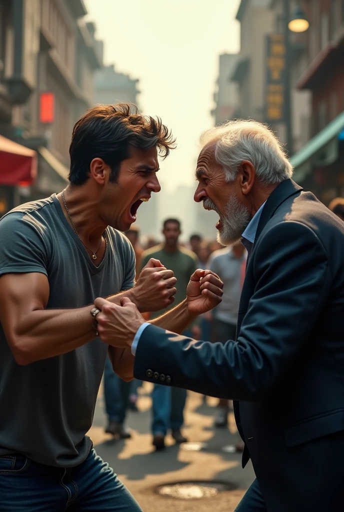 A very angry northeastern man , a younger man 