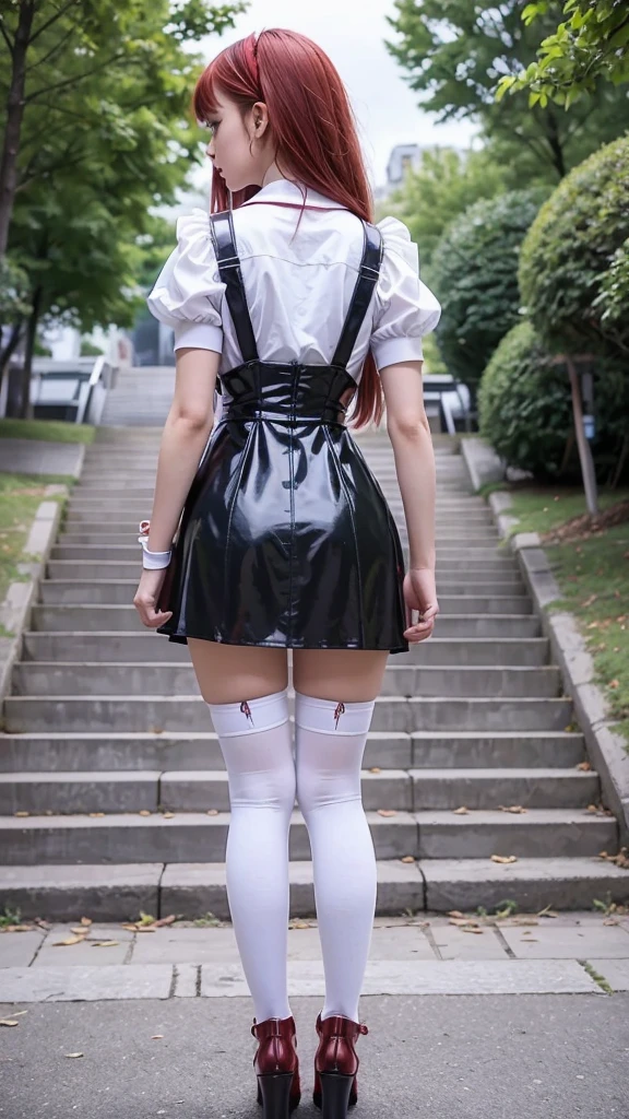 ((holding a ballon)), (((full body))), real photo, 11 years old girl, Brat female , ((looking back at me)), dress shoes,
