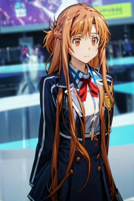 Yuuki Asuna, yuuki asuna, school uniform, neck ribbon, jacket, collared shirt, skirt, long sleeves, buttons, french braid,