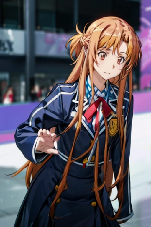 Yuuki Asuna, yuuki asuna, school uniform, neck ribbon, jacket, collared shirt, skirt, long sleeves, buttons, french braid,