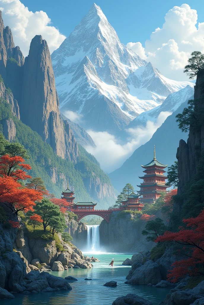 An Asian kingdom in mountains 