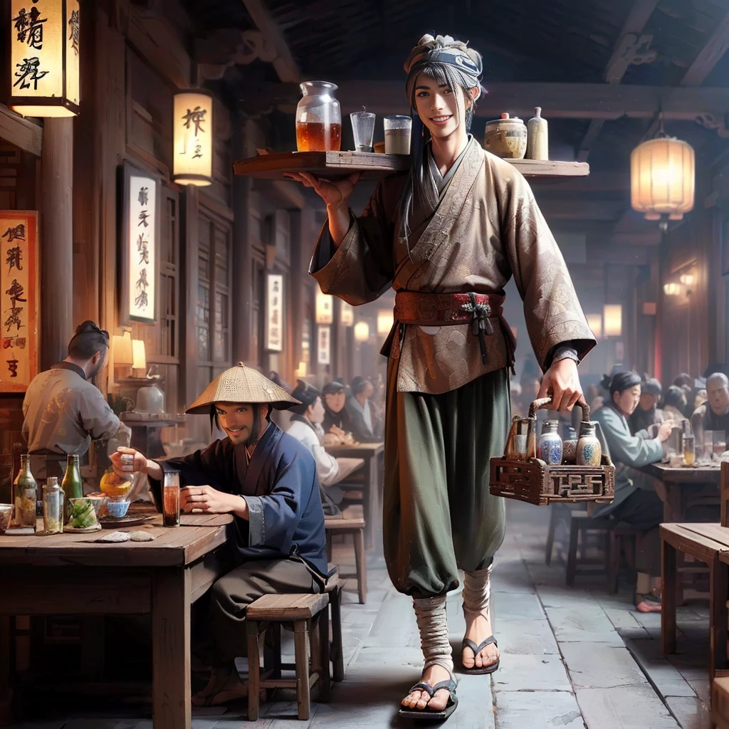 best quality, masterpiece, of a male, dressed as a Barbarian, with platinum hair, with a male Sophisticated braided updo, wearing a mage hood, close-up, stood, In a bustling market in a city floating on water, with merchants selling magical artifacts,, realistic, concept art, cinematic, volumetric lighting, highly detailed, 8k with cat japanese bobtail ultradetialed character with perfect face,detailed skin,(ultrasharp:1.3),(masterpiece:1.1),best quality AS-YoungV2,(photorealistic:1.2),ultrarealistic,realistic ultradetailed character,4k perfect quality,<lyco:GoodHands-beta2:1>Magnificent,Imperceptible detail,Intricately designed,