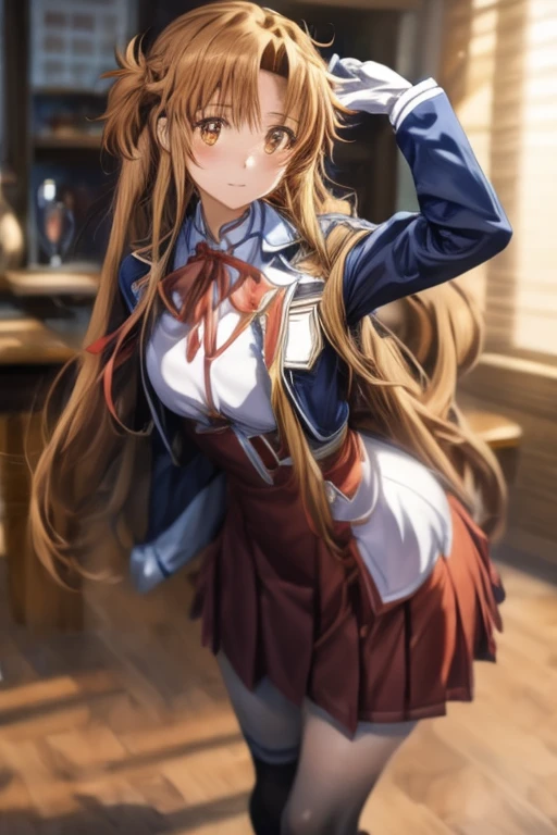 Yuuki Asuna, yuuki asuna, school uniform, neck ribbon, jacket, collared shirt, skirt, long sleeves, buttons, french braid,