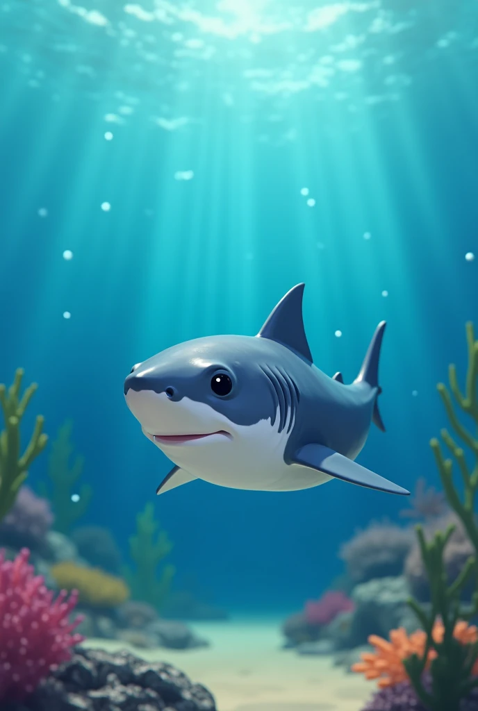 a cute shark in the sea